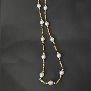 Fresh Water Peals With 10k Gold Plated Nugs Vintage Necklace